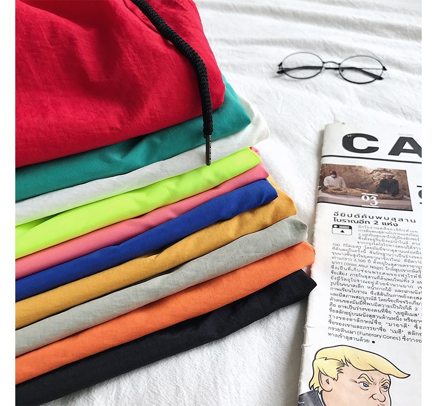 YIKES - Mid Rise Plain Drawstring Shorts