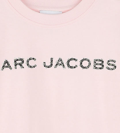Little Marc Jacobs T-Shirt - Rosa m. Schwarz/Strassstein