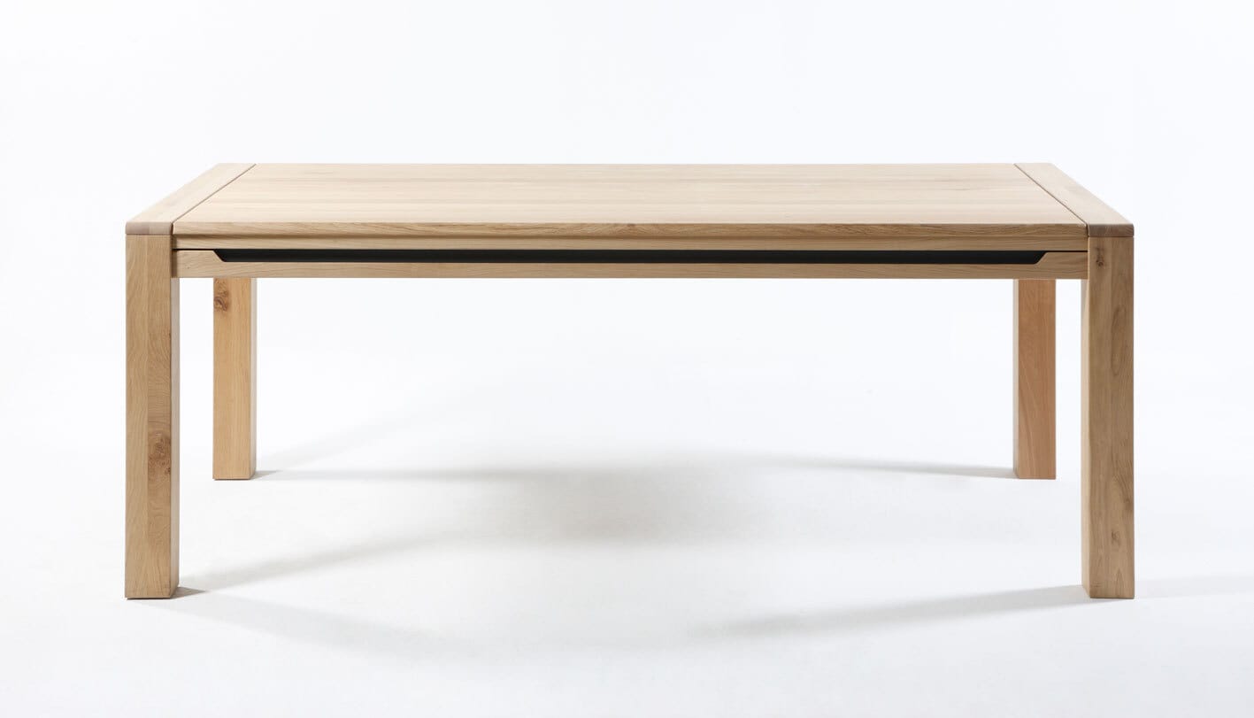 Esstisch 180-280 x 90 cm Wildeiche Bianco massiv