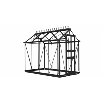 Tuinkas Royal Well Birdlip 48 zwart gecoat met 3mm veiliheidsglas
