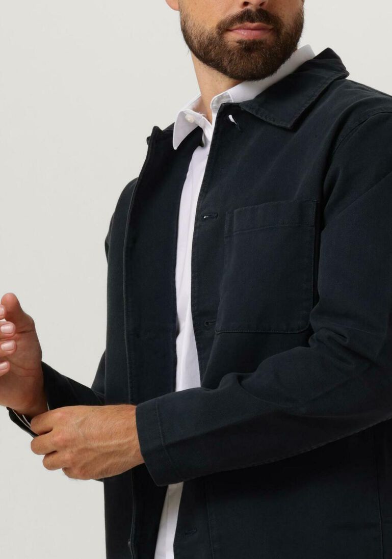 SELECTED HOMME donkerblauwe selected homme overshirt slhloosetony-twill overshirt w noos
