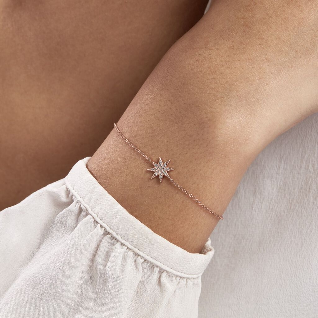 Bracelet Sarida Argent Rose Oxyde De Zirconium