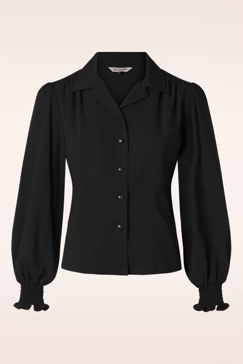 Banned Retro Bonnie blouse in zwart