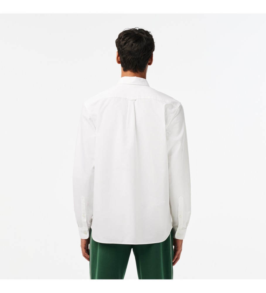 Camisa Oxford Lacoste, corte regular, branca