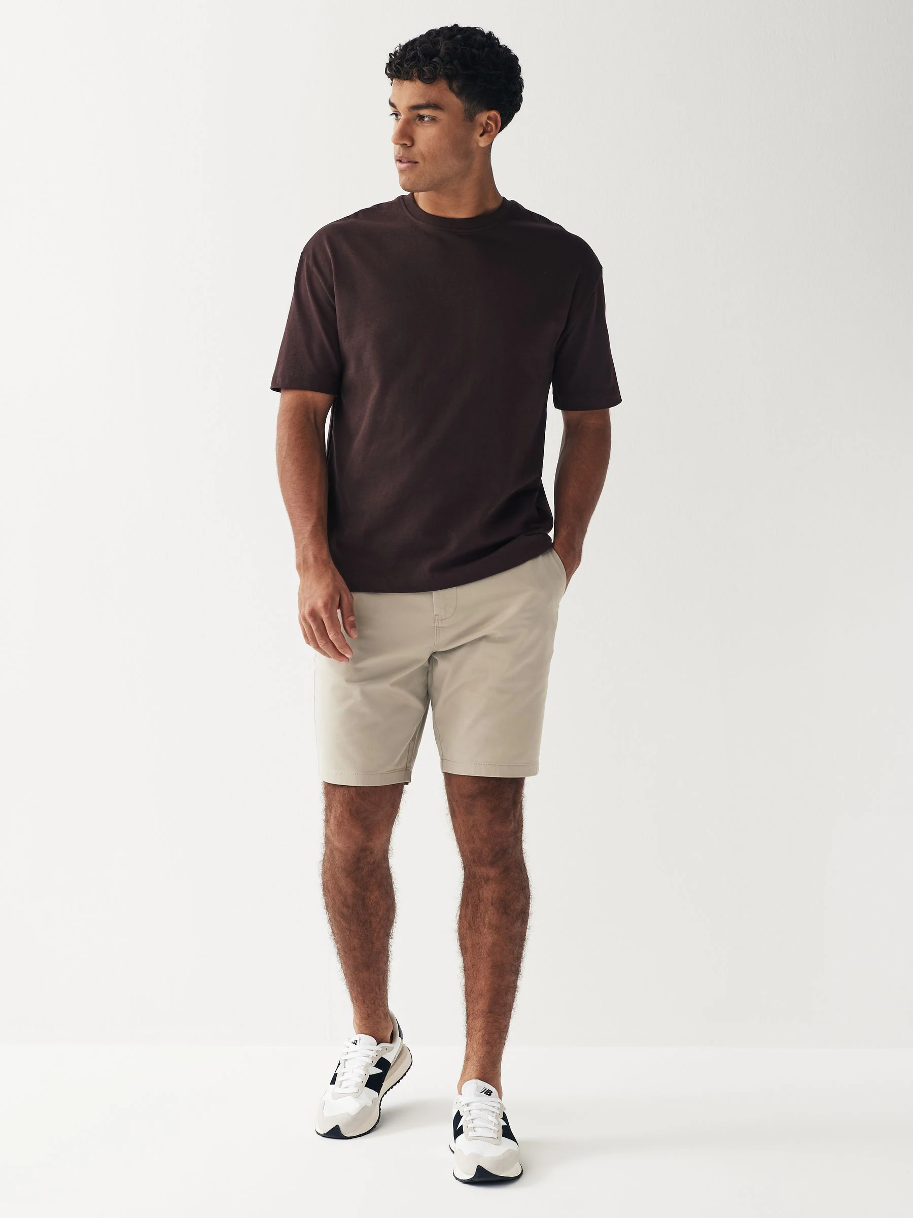 Pastelgeel - Straight fit - Chinoshort met stretch