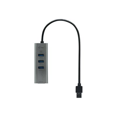 i-Tec USB 3.0 Metal - Hub - 3 x SuperSpeed USB 3.0 + 1 x 10/100/1000 - de bureau