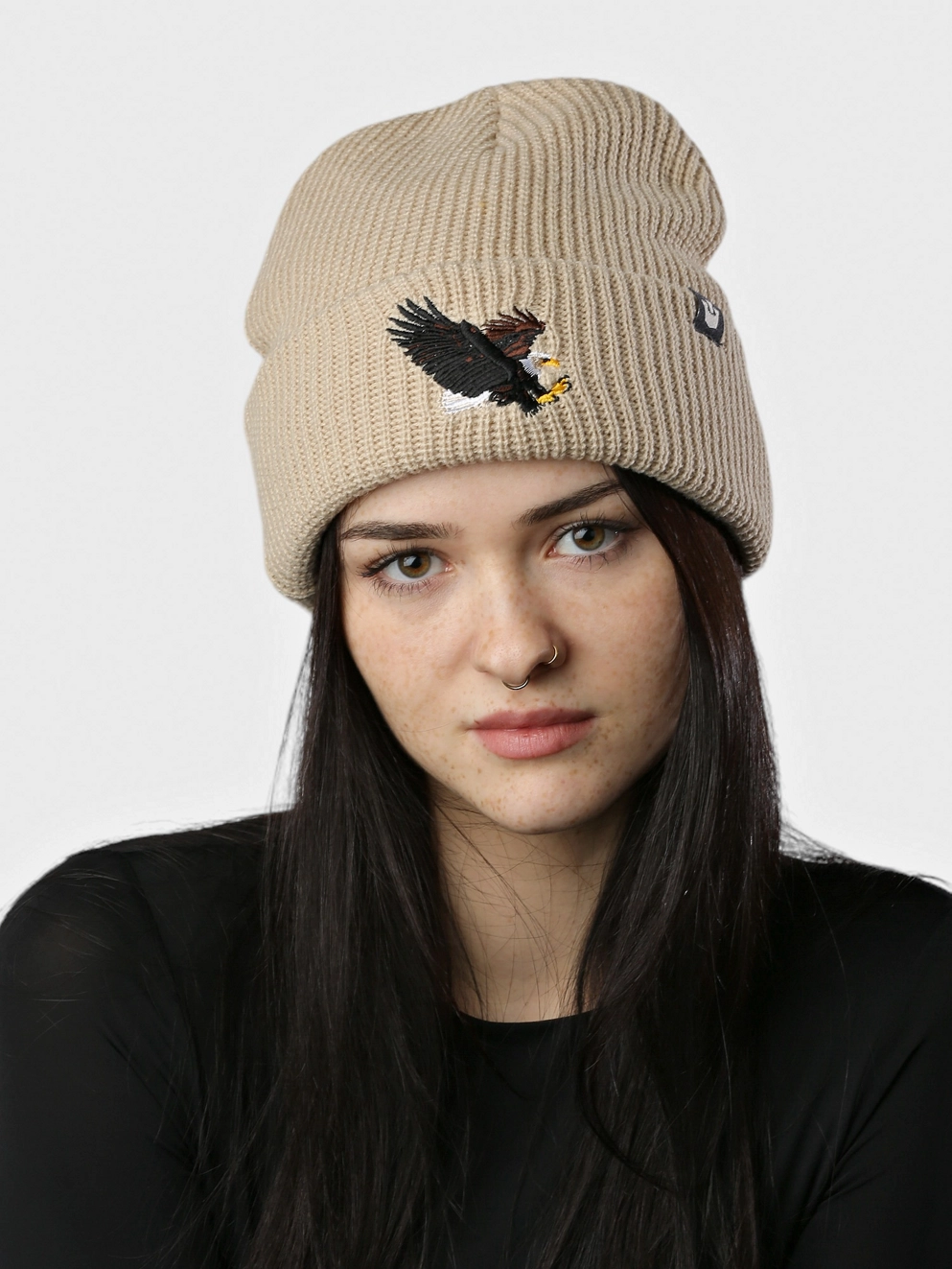 Goorin Bros Ribbed Eagle Beanie khaki