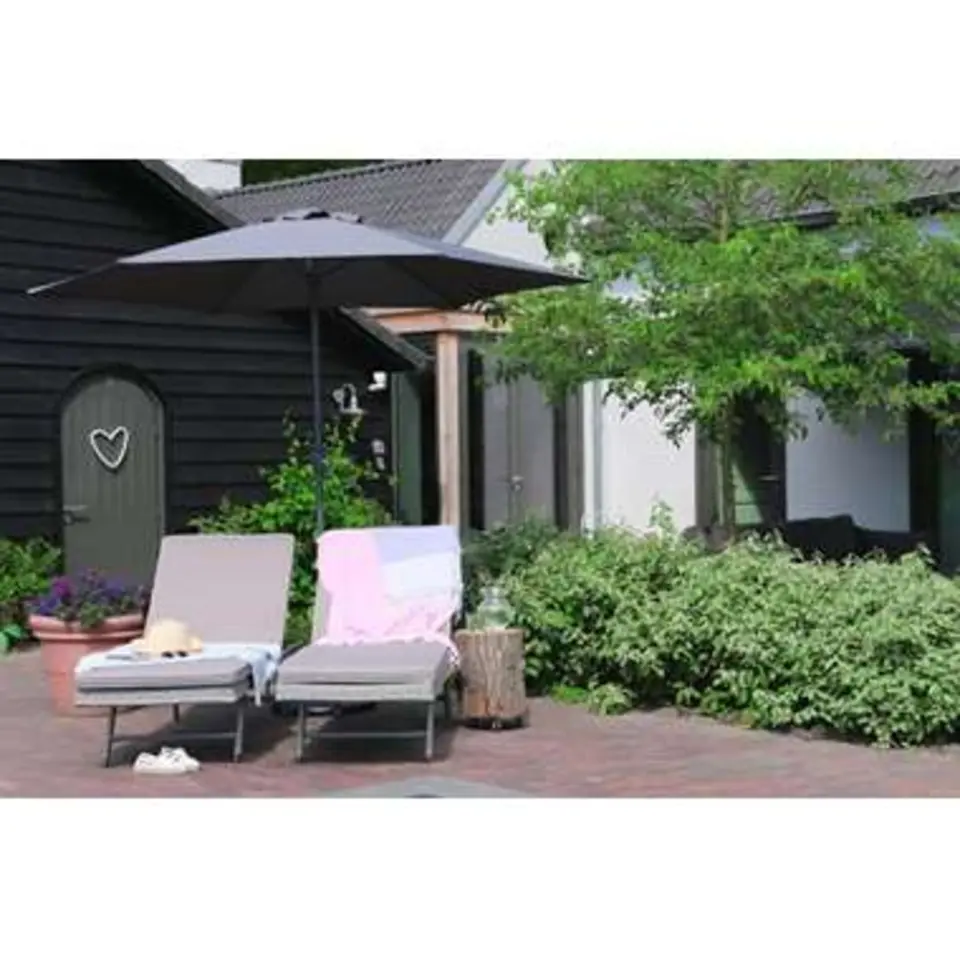 PimXL Luxe 6-ribs Parasol - Ø300cm - Antraciet