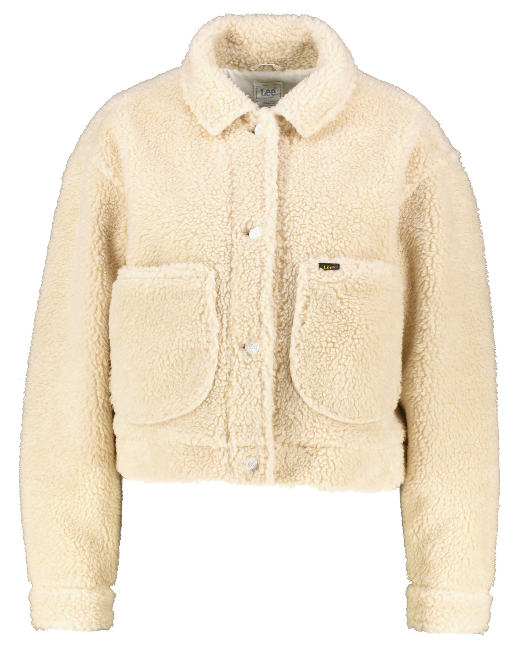 Lee| Damen Teddyjacke CROPPED SHERPA JACKET ECRU 112320654