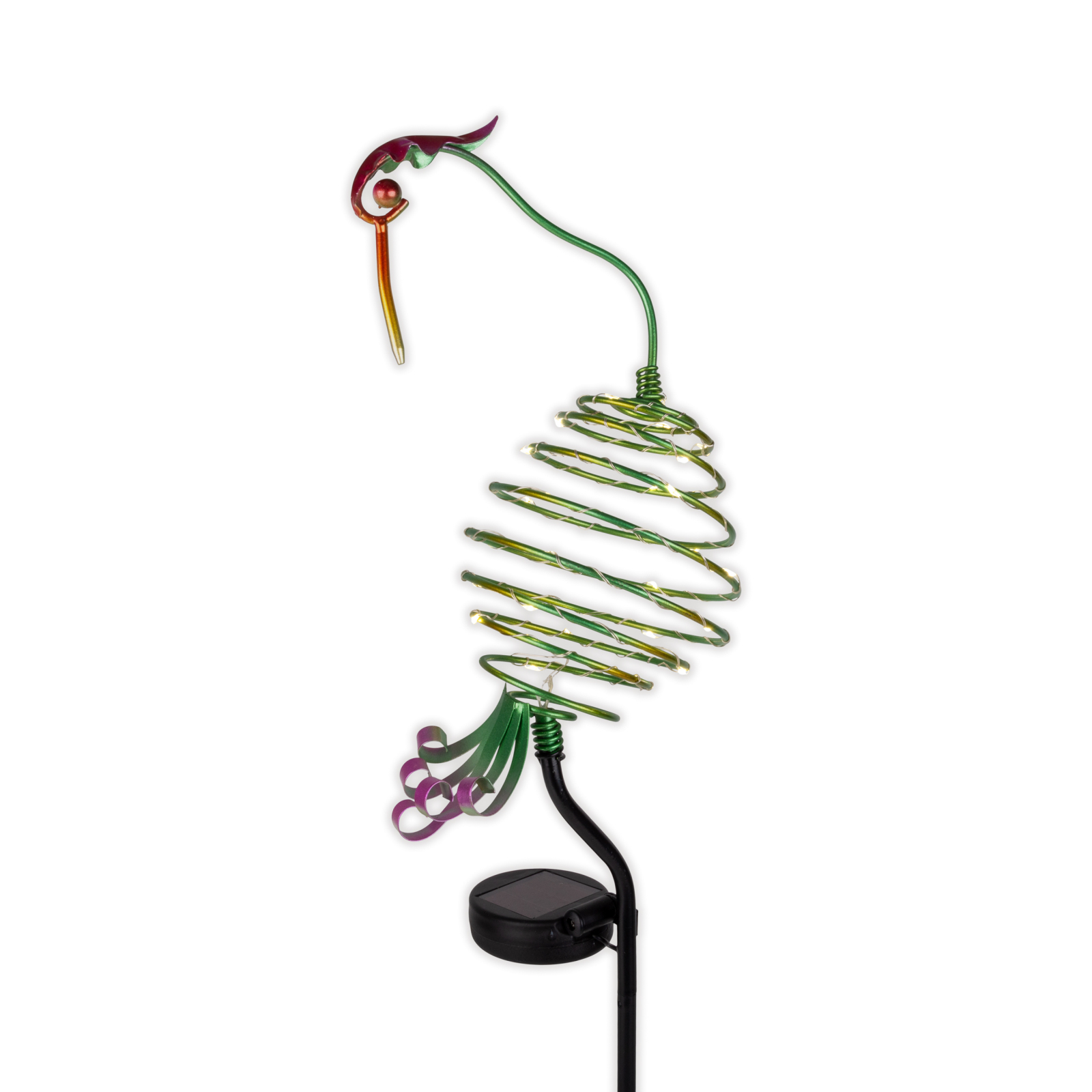 Deko-Solar-Erdspieß KRANICH - grün-bunt - 86 cm