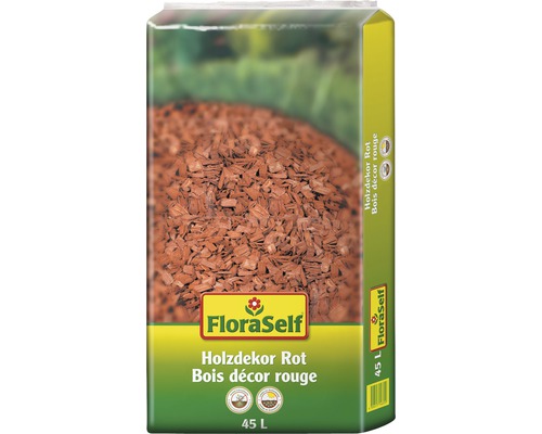 Houtdecor 10-40 mm FloraSelf rood 45 L