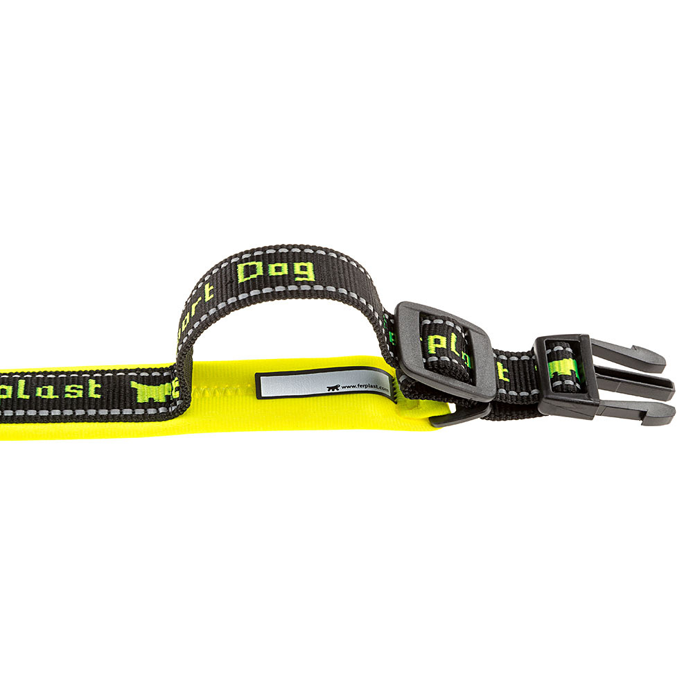 Ferplast collier pour chiens sport dog c15/35, poignée rembourée, ceinture réfléchissante, étiquette porte-nom, a: 25÷35 cm - b: