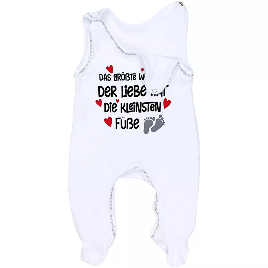 TupTam Unisex Baby Strampler mit Spruch rotweiß