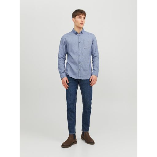 Jack&Jones Classic Melange Skjorte, Faded Denim, XXL