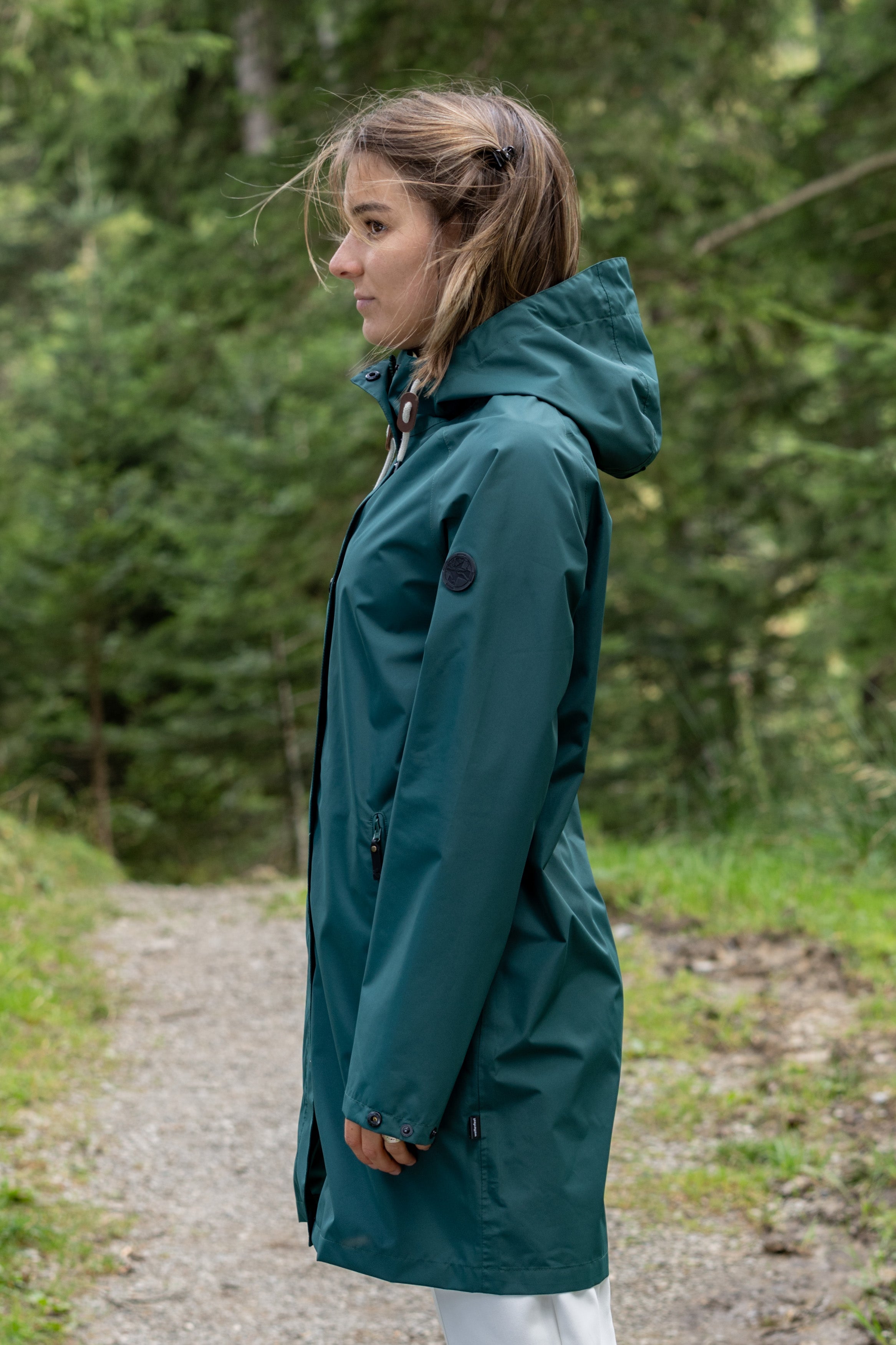 Frauen Regenmantel Travelcoat sea moss