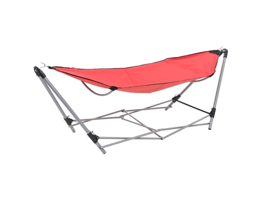 VIDAXL - Hamac avec support pliable rouge