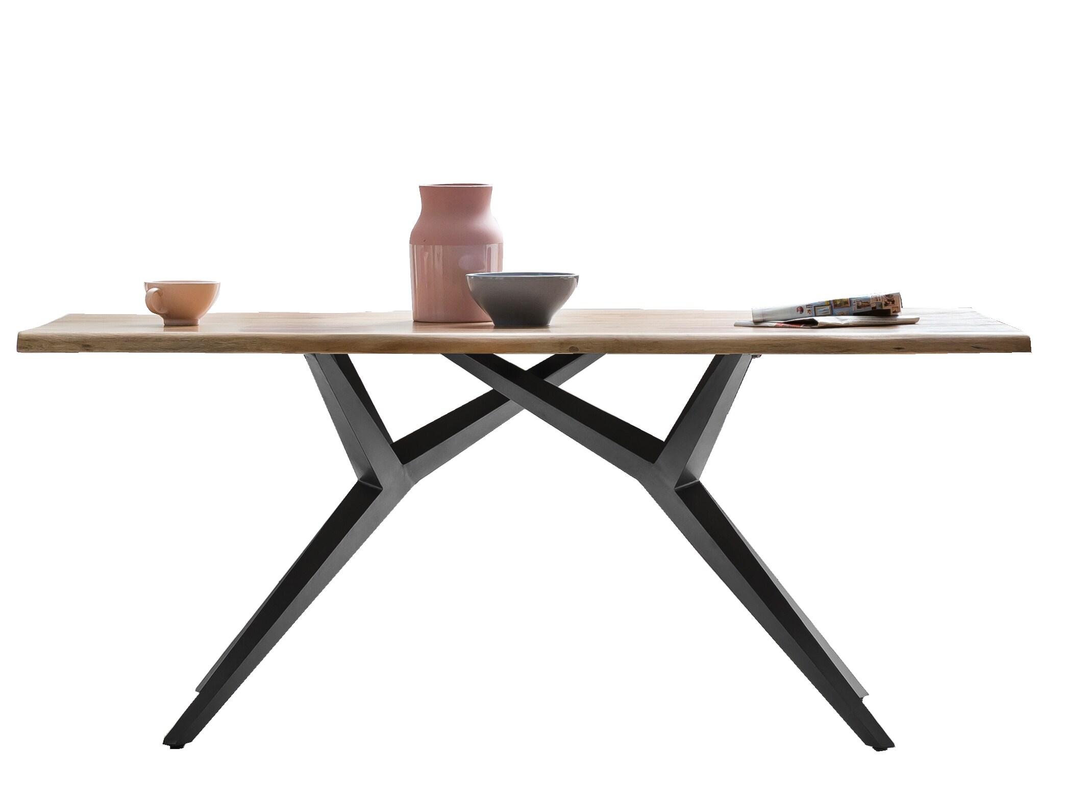 Tisch 200x100 Akazie Metall Holztisch Esstisch Speisetisch Küchentisch Esszimmer