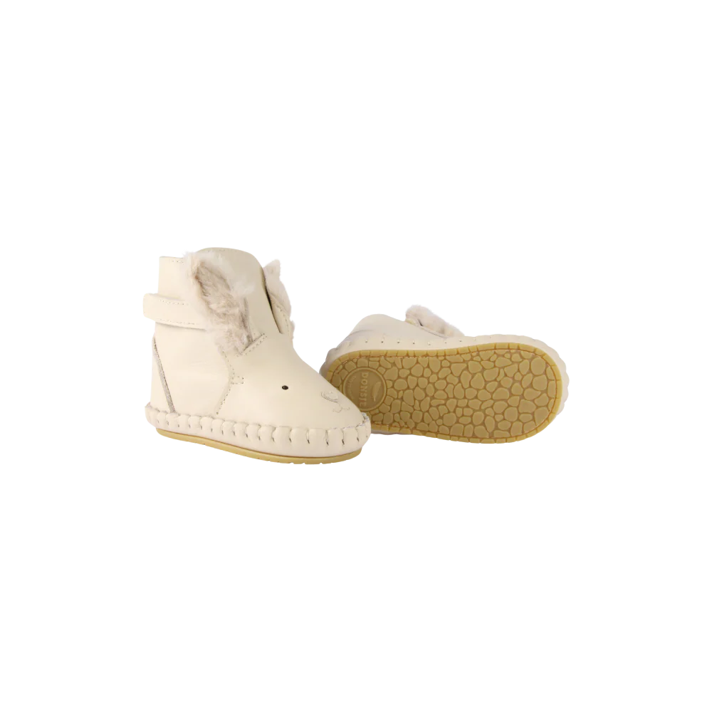Kapi Exclusive Booties | Rabbit | Cream Leather