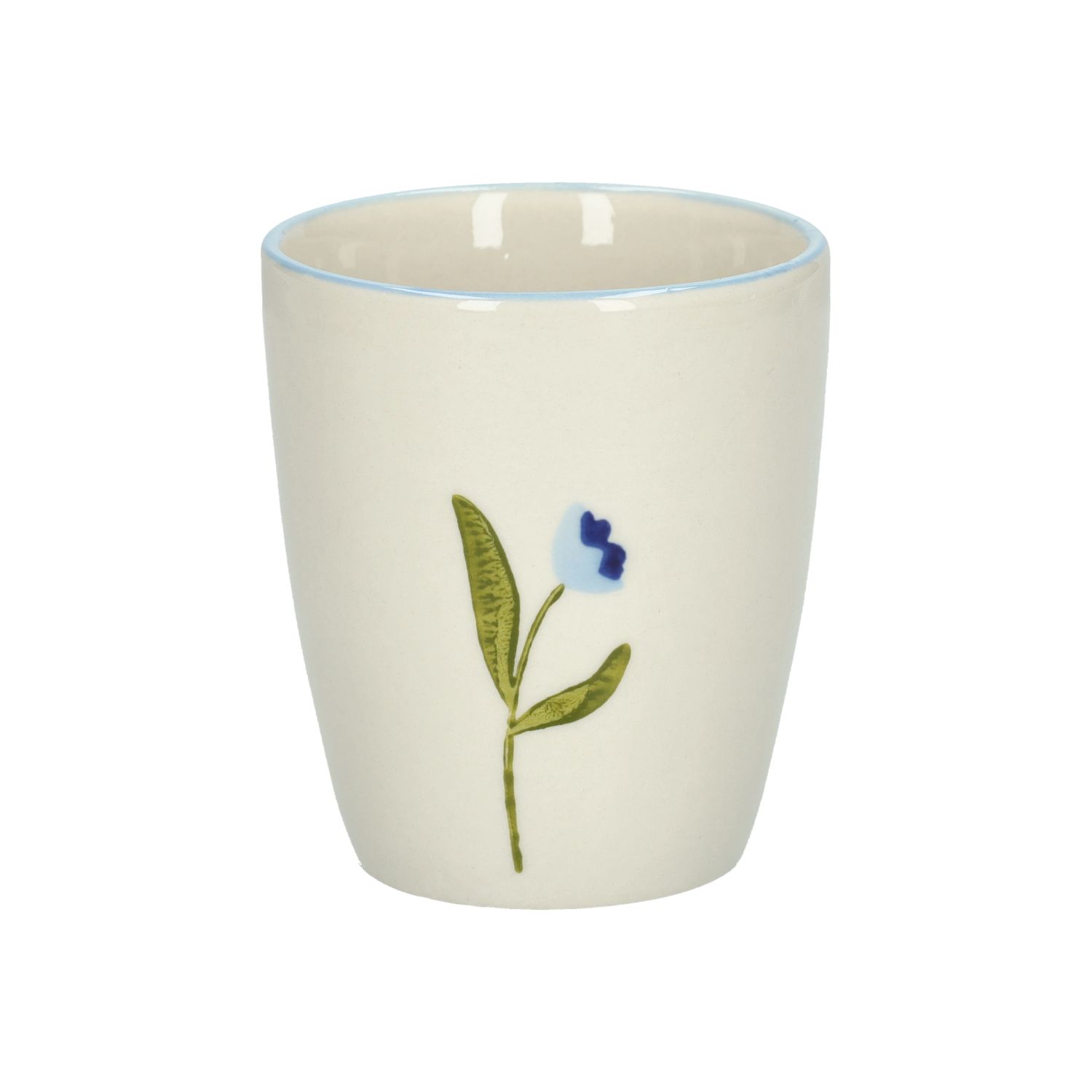 Beker, steengoed, blauwe tulp, Ø 7,5 cm