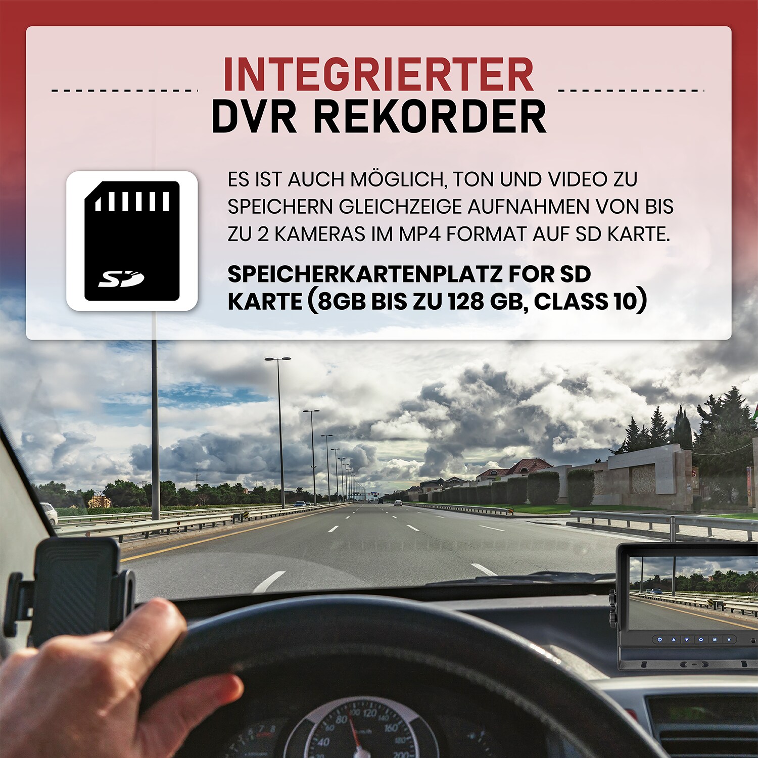 CARMATRIX HD Funk Rückfahrsystem Digital für LKW Wohnmobil Auto Transporter 7