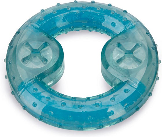 Beeztees hondenspeelgoed verkoelende bijtring Lou puppy groengroen D 10 H 2,3 cm
