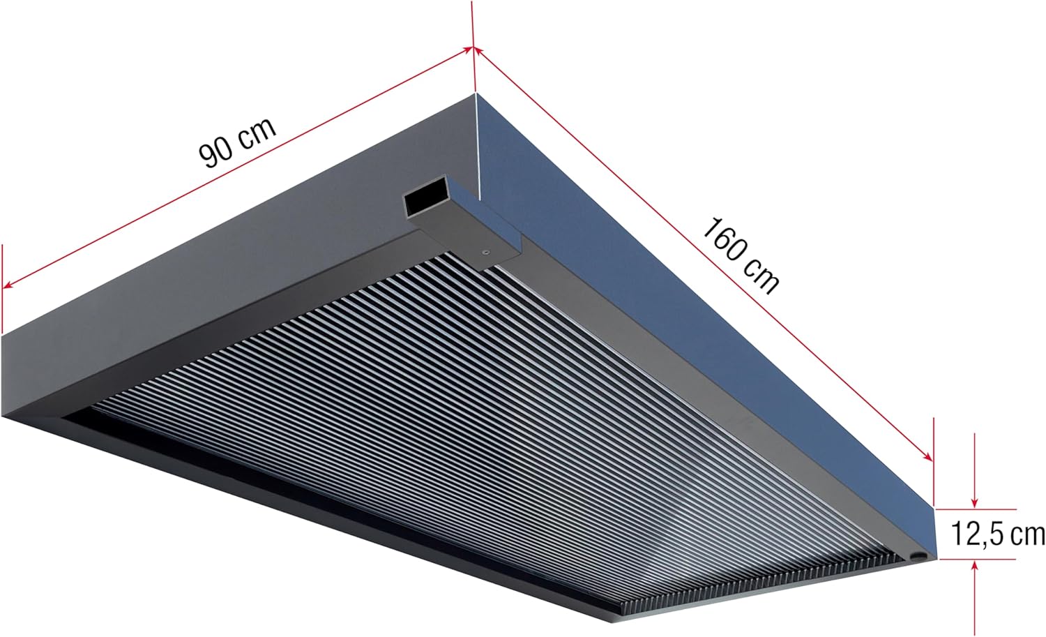 Gutta Rechteckvordach BS 3D-Line 160 Anthrazit | Maße: 160 x 90 cm