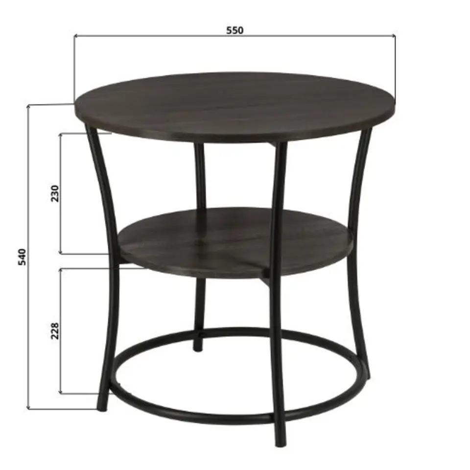 ERRO Bijzettafel Rond - O55 x H55cm - zwart