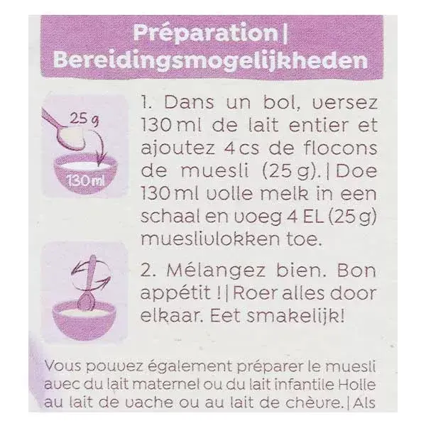 Holle Mueslis Junior Bio Multicéréales aux Fruits +10m 250g