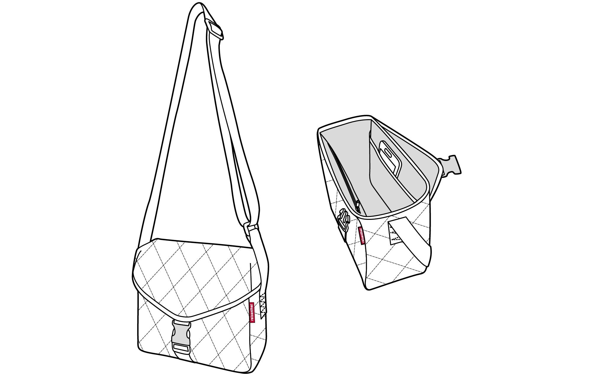 Umhängetasche Saddle Bag M Rhombus Midnight GoldUmhängetasche im Satteltaschen-Look