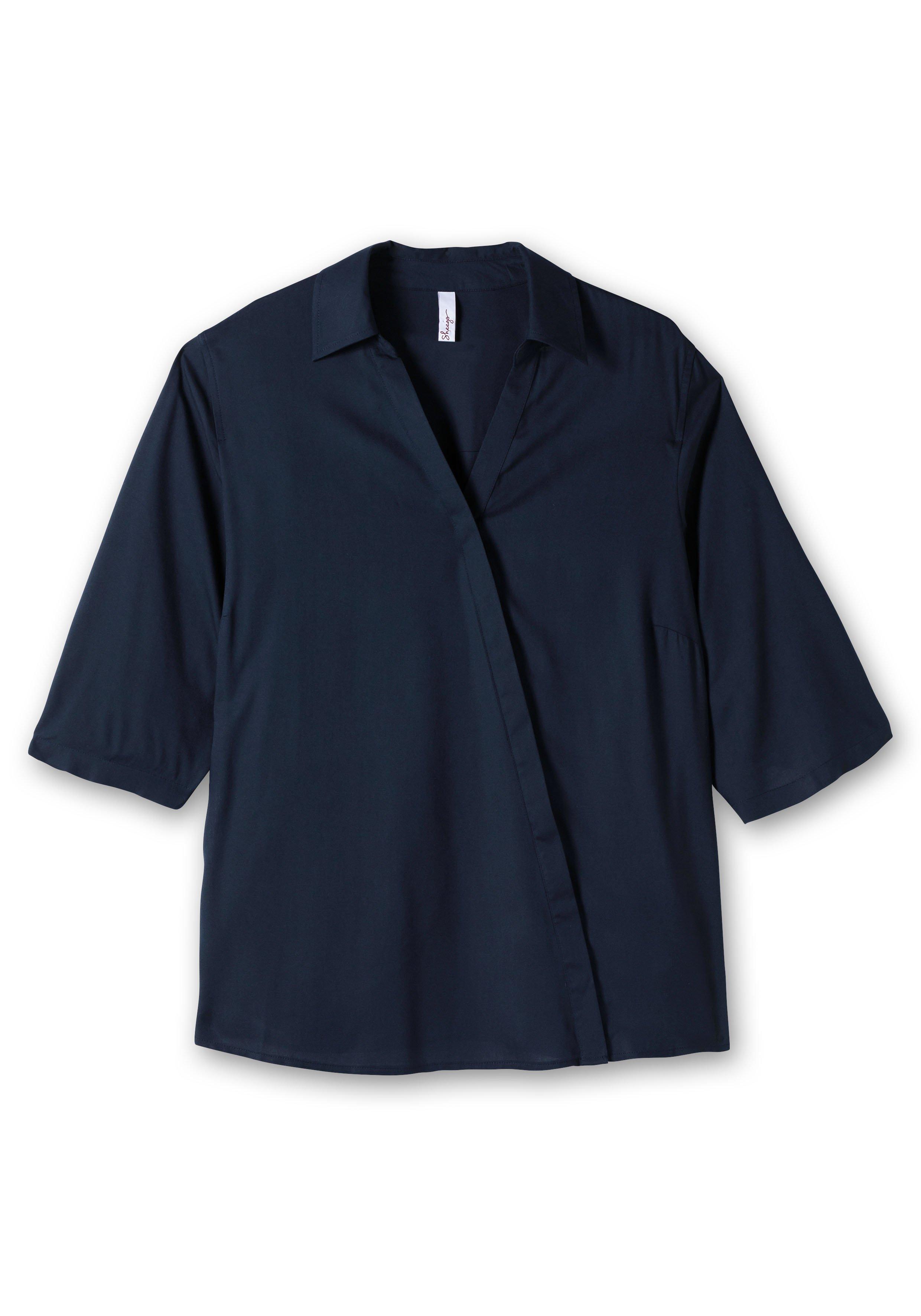 Bluse in Wickeloptik, mit 3/4-Arm