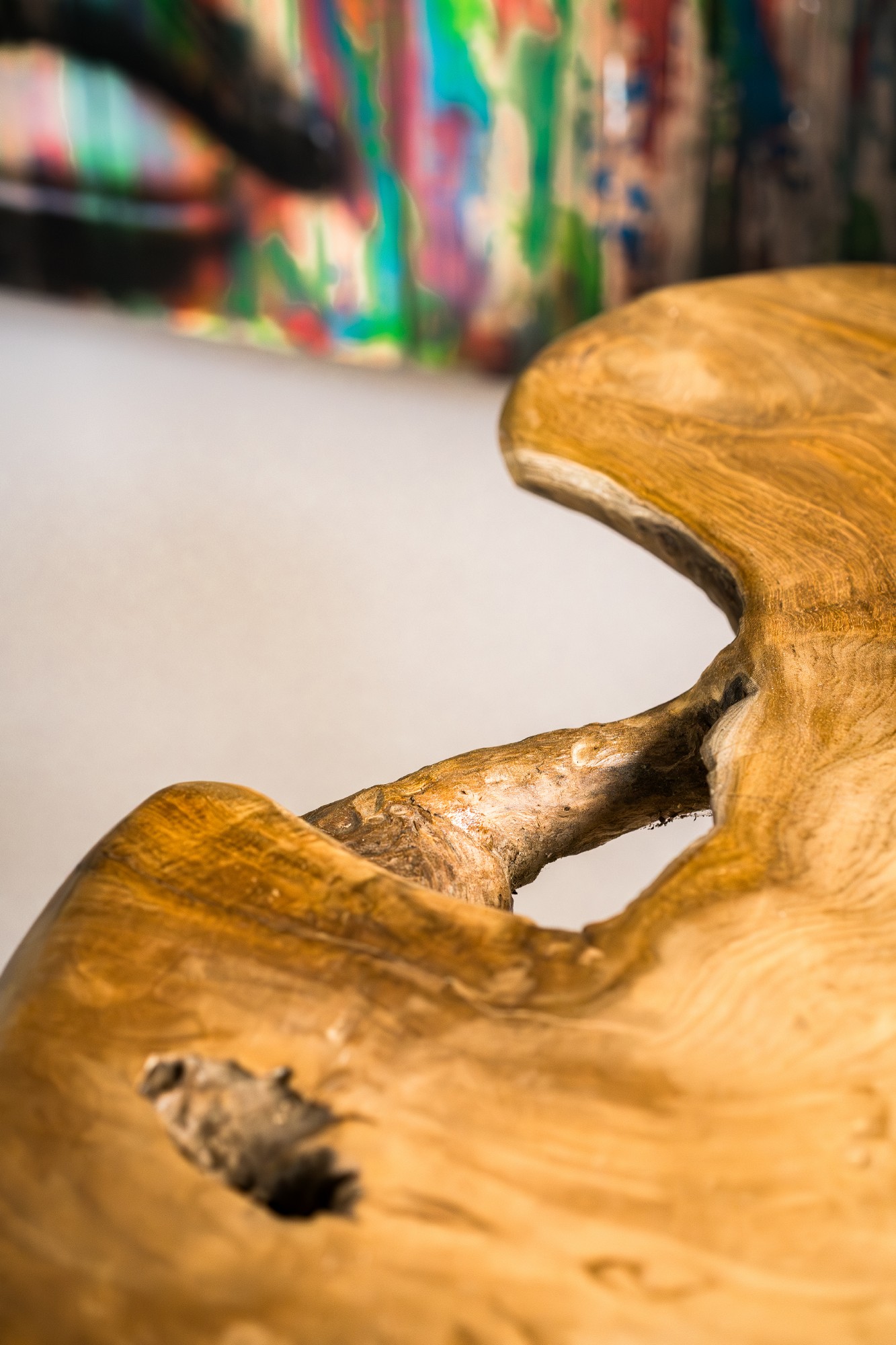 Wurzelholz-Bartisch 'Primitive', Teak natur, H 106 cm, B 90 cm, L 80 cm von fischer's lagerhaus