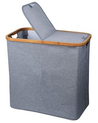 CASAVANTI Wäschekorb BAMBOO 53 x 50 x 33 cm Textil braun/grau