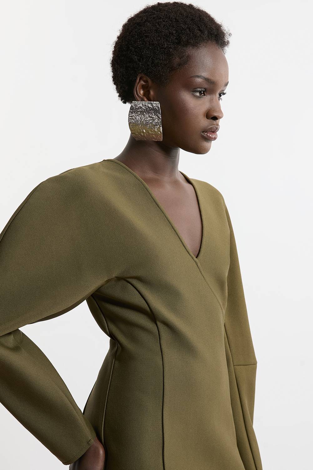 KarenMillen Robe Moulante Mini À Manches Longues Et Bandage Tricoté Avec Épaules Structurées