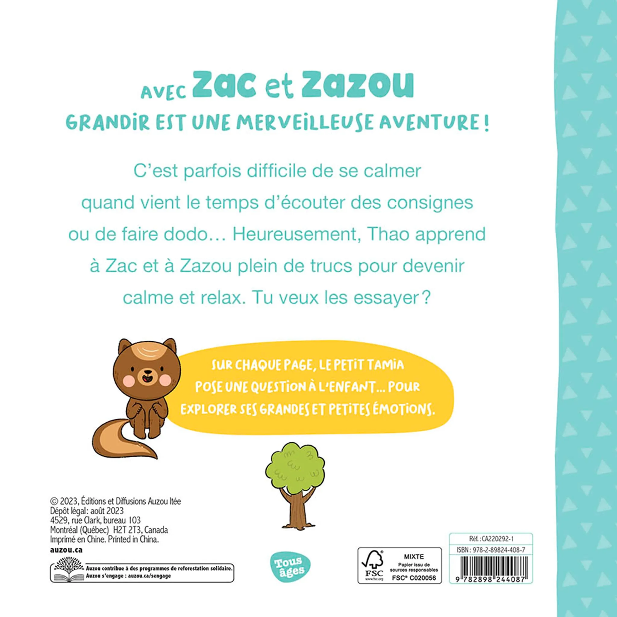 Auzou Zac Et Zazou Calme et Relax