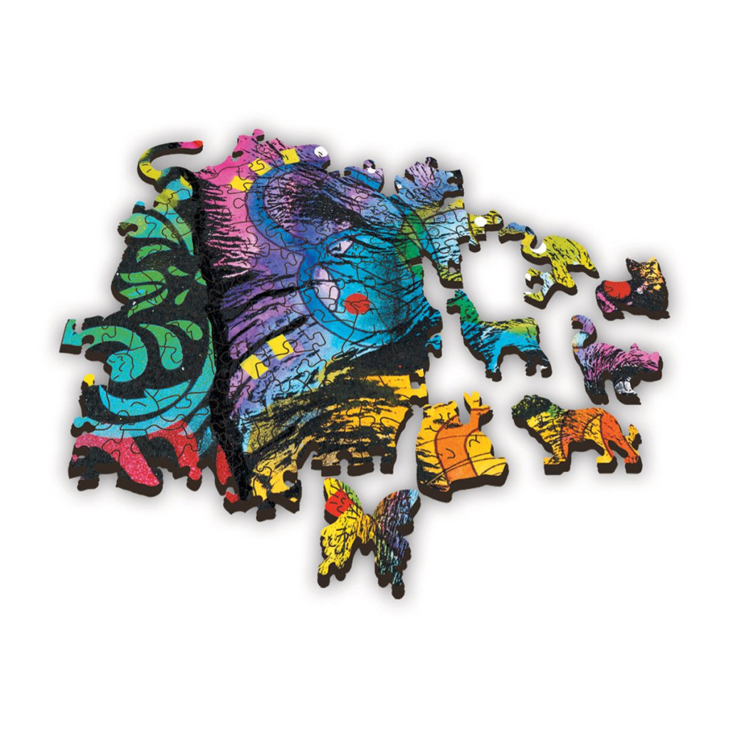 Puzzle Wood Craft - Colorful Puppy - 500 Pièces
