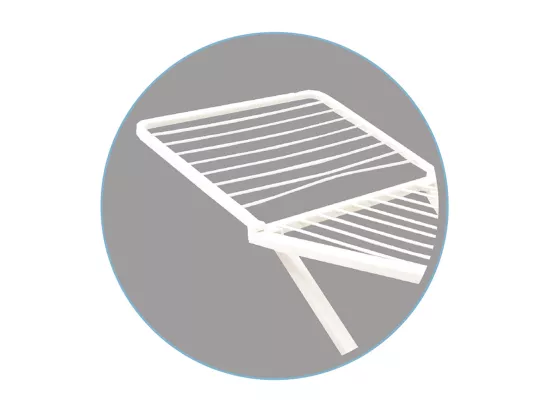 Séche-linge avec ailes, séchoir à linge en résine recyclée à 40 %, étendoir pliable 20 m d'étendage coloris blanc