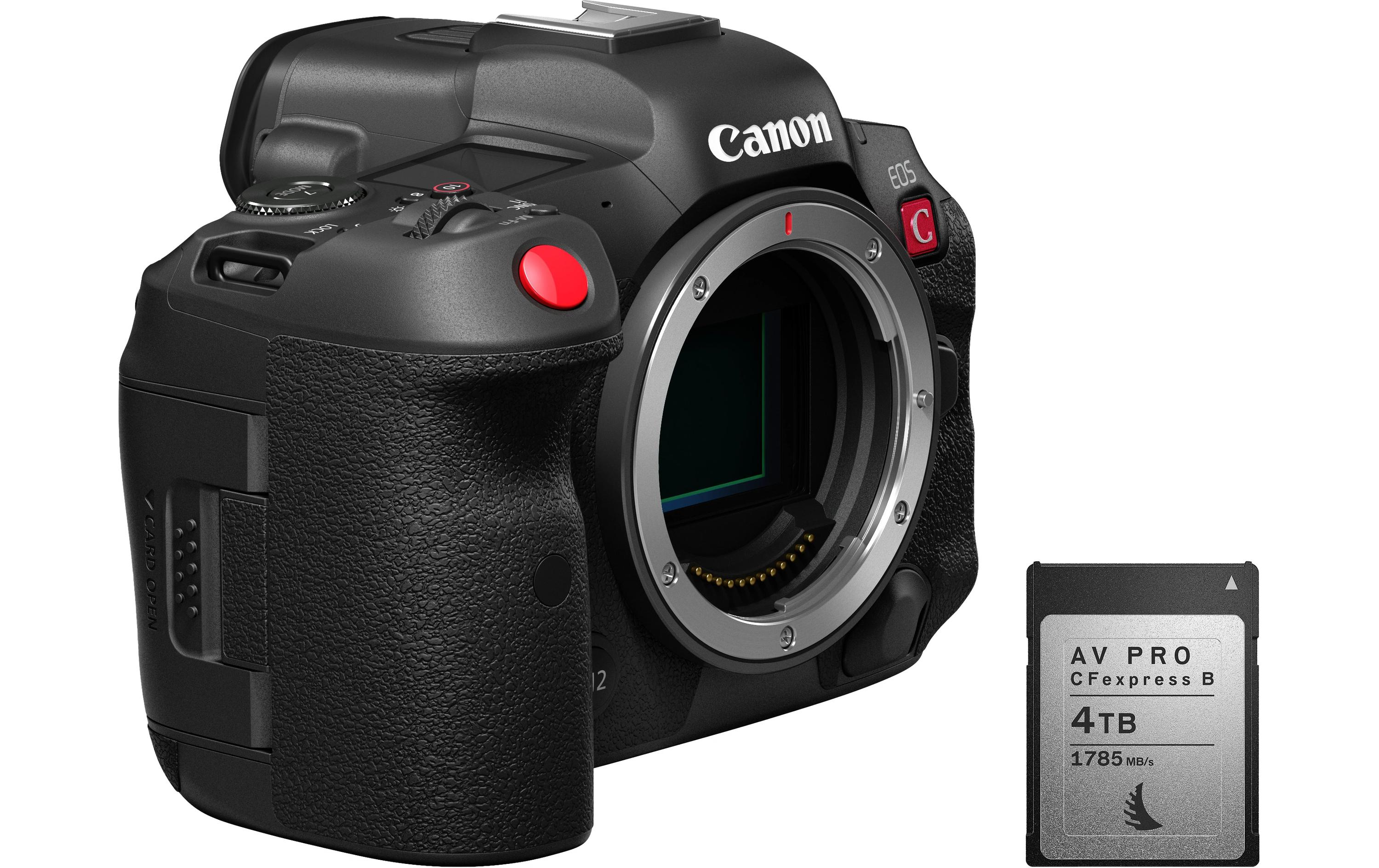 Fotokamera EOS R5 C Kit AV PRO MK2 4000 GB Speicherkarte<br>Canon EOS R5 C Professionelle Systemkamera für Fotografen und Videoproduzenten inklusive Speicherkarte