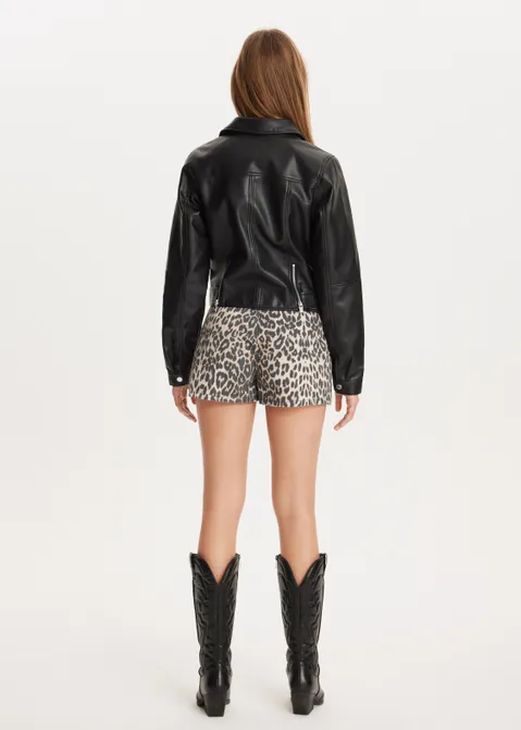 Pu Zip Jacket zwart (ZWART)