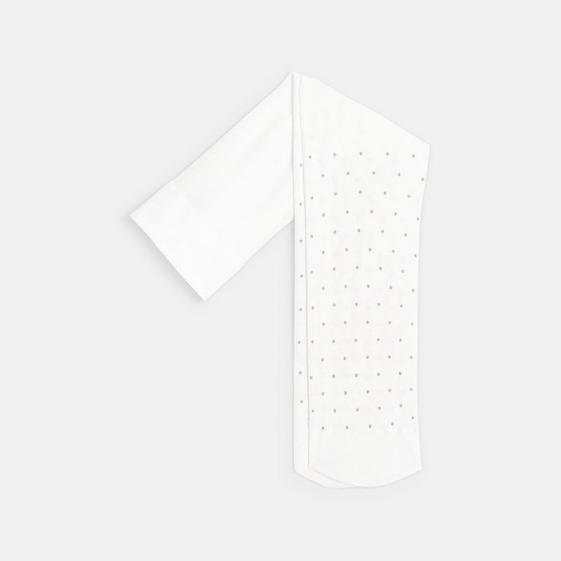 Collants chauds à torsades gris bébé fille