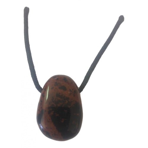 Pendentif percé en obsidienne mahagonite