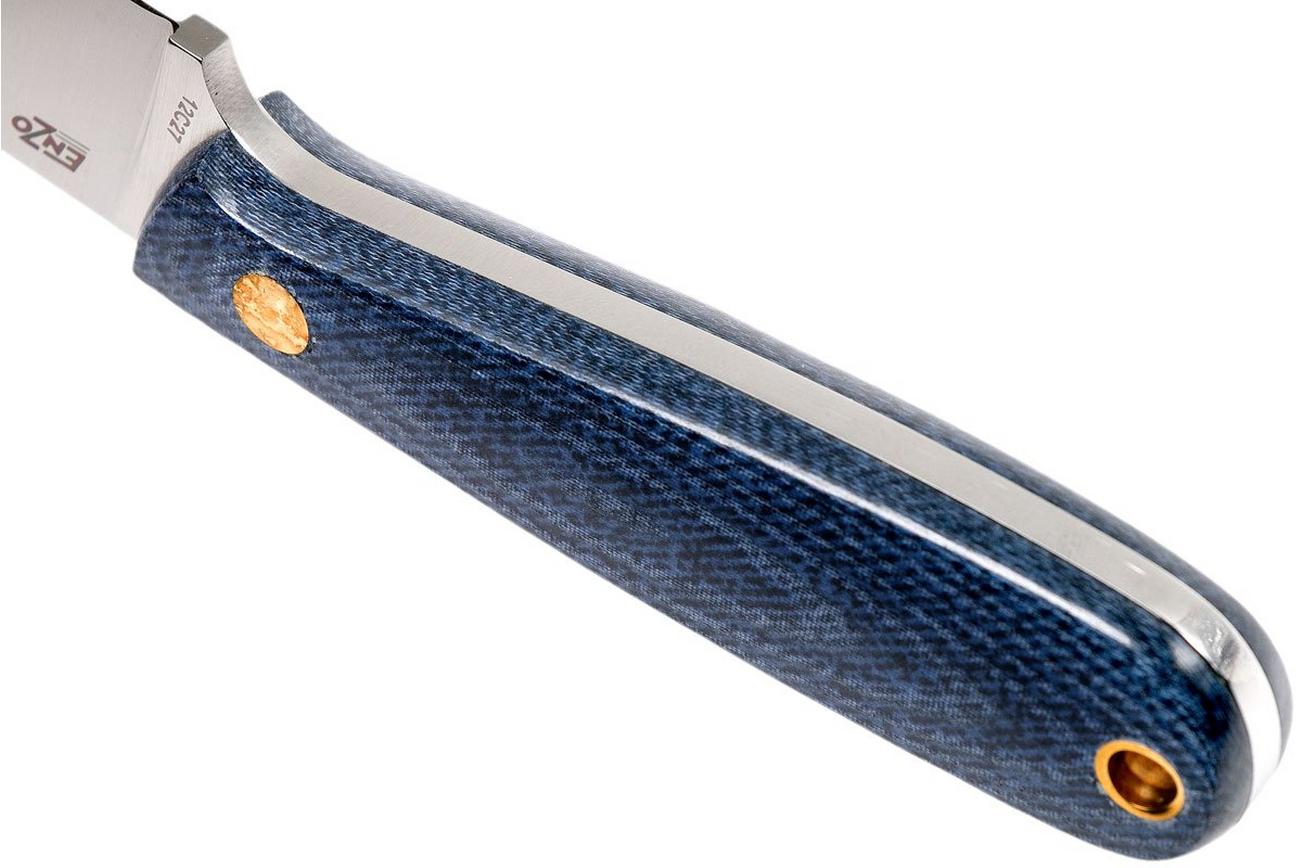 Brisa Necker 70 Ringo, jeans micarta, leather sheath 9821