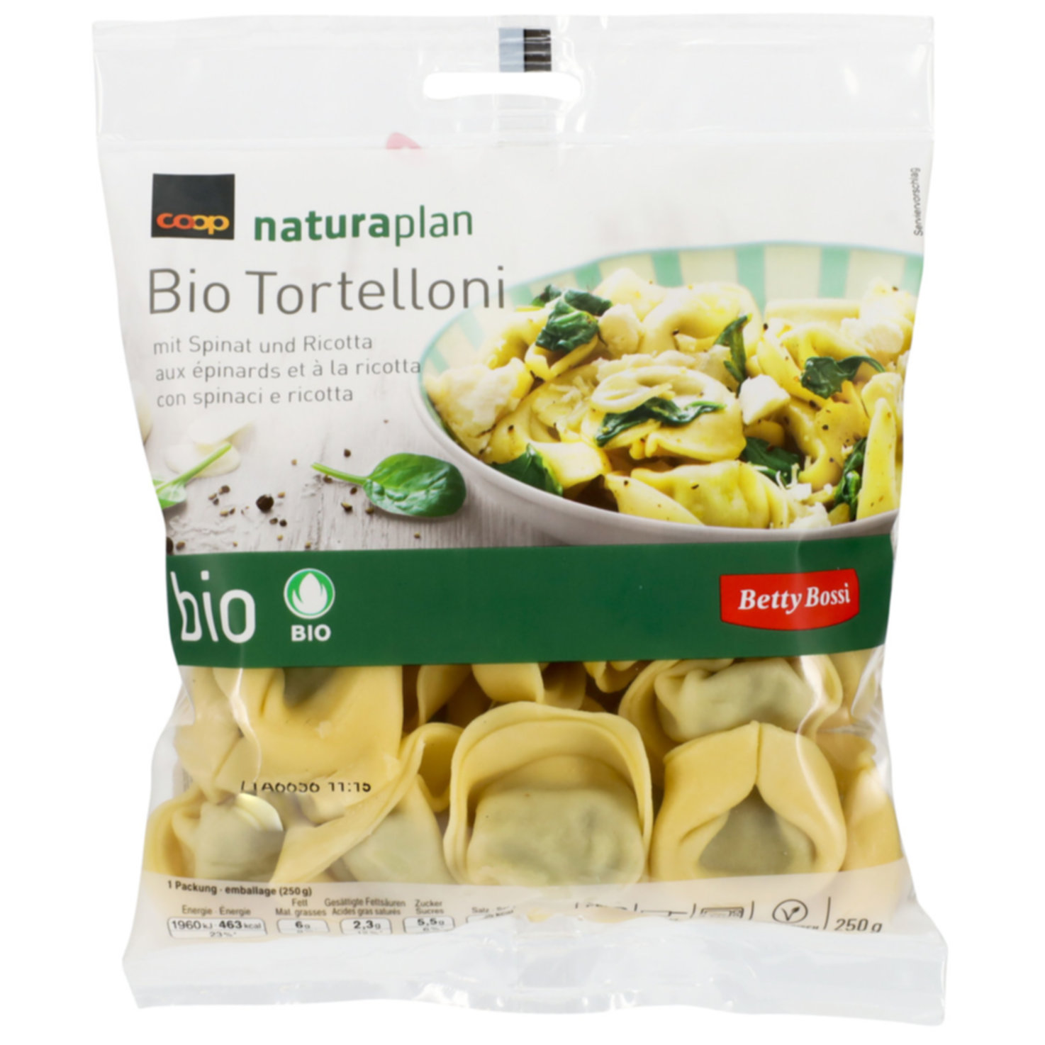 Betty Bossi Naturaplan Bio Tortellini mit Ricotta & Spinat