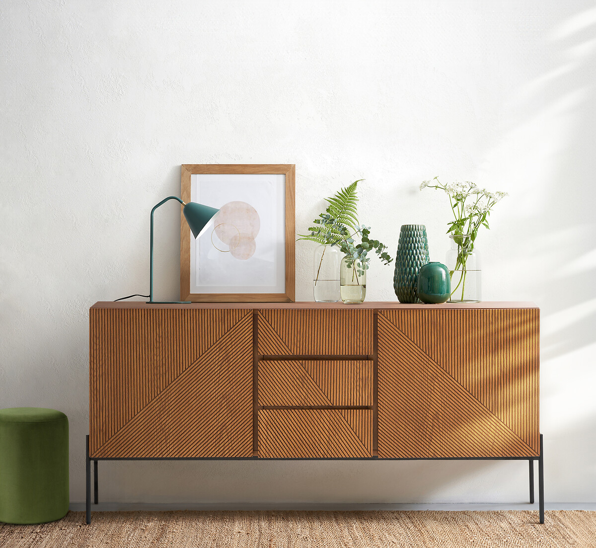 LA REDOUTE INTERIEURS<br>Aparador vintage com 2 portas e 3 gavetas, Lodge