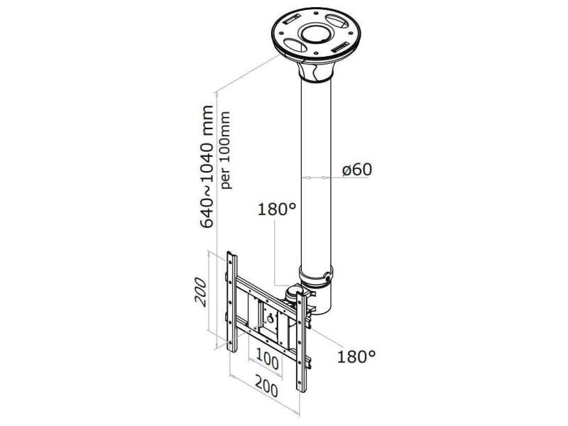 NEOMOUNTS Deckenhalterung FPMA-C200 Schwarz Deckenhalterung für Flachbildschirme/Fernseher bis 40