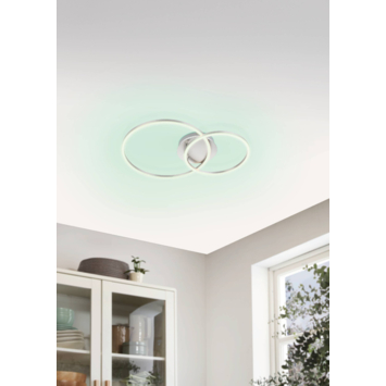 EGLO LED Plafondlamp Palmaves-3 met kleurenfunctie, nikkel
