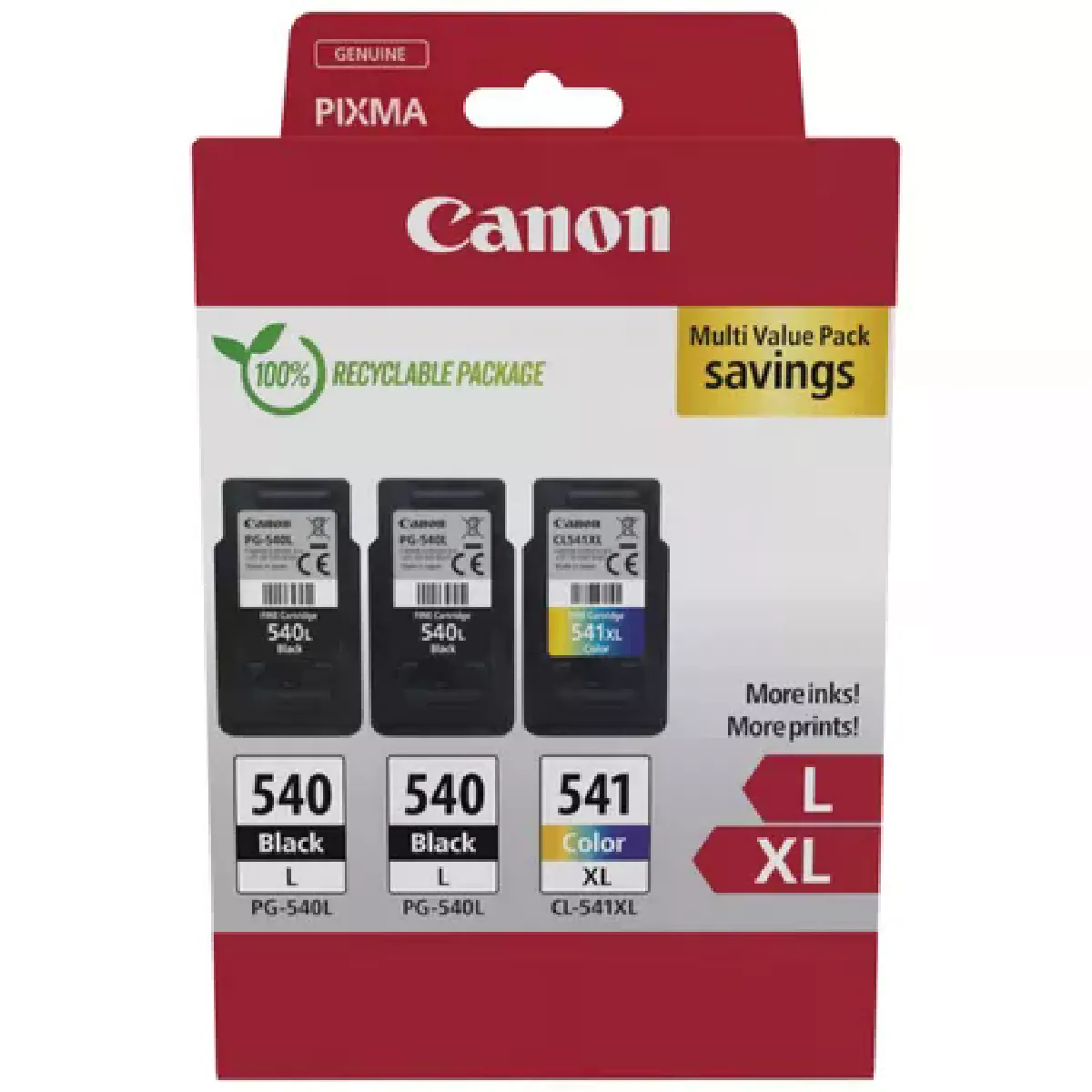 Canon PG-540L/CL-541XL - Pack de Cartouches Originales