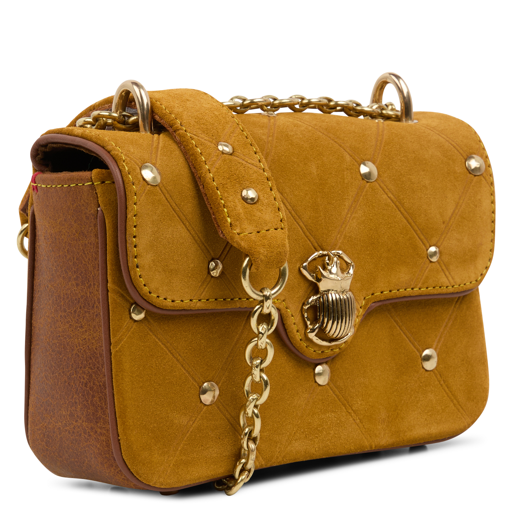 MINI AVA - Sac porté épaule en velours de soie | Beige