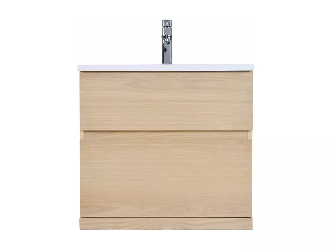 Meuble simple vasque suspendu chêne 60 cm ENIO