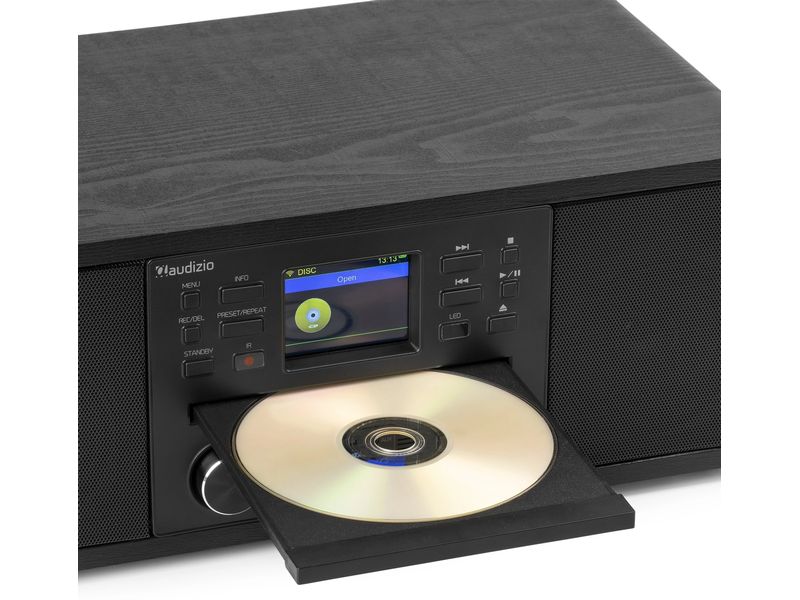 Audizio DAB  Radio Avola Schwarz DAB  Radio mit CD Spieler, Internet Radio und Bluetooth