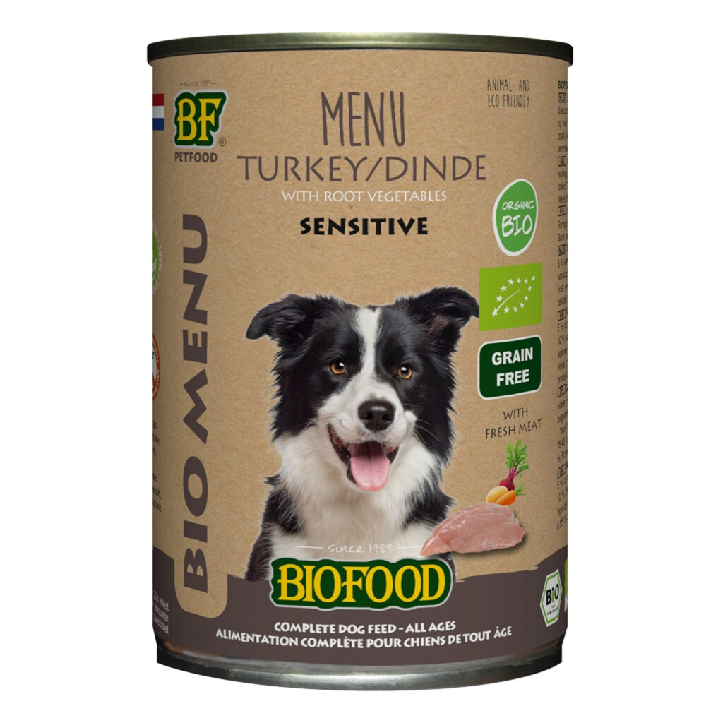 BF Petfood Biofood Organic Kalkoen Menu 400 gr